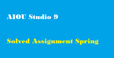 solved assignment studio 9 fa